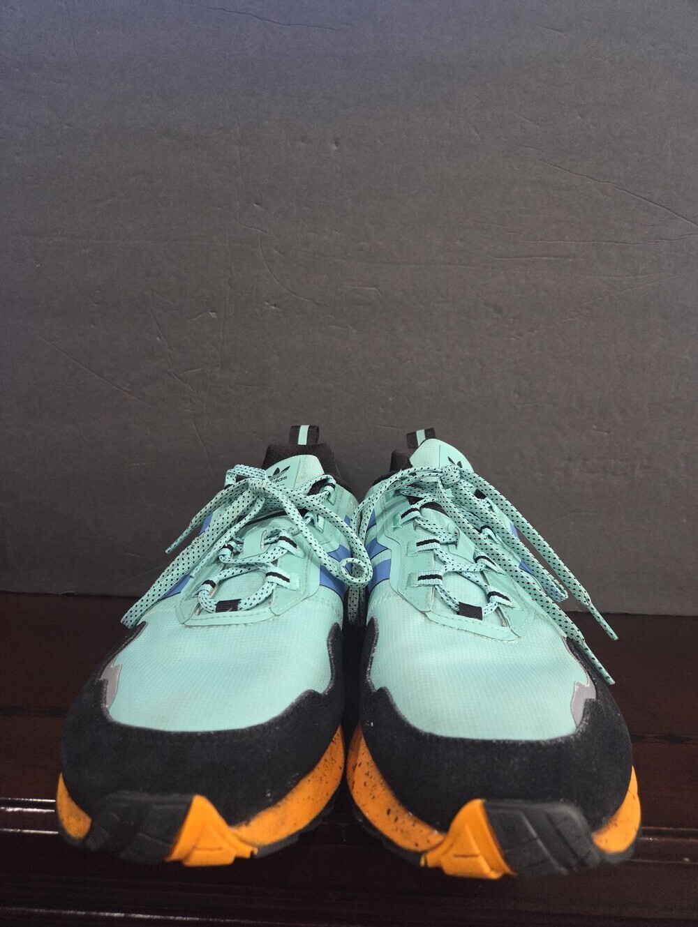 Adidas ZX 1K Boost Mint Green Blue Accent Mens Sneakers Sz.12 - Picture 3 of 7